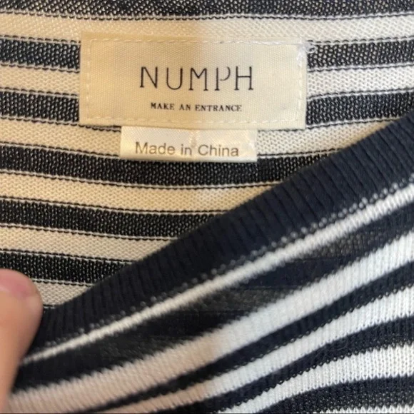 Numph‎ Anthropologie Black & White Striped Julienne Sweater - Picture 6 of 9